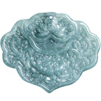 Fortune Jewel Lotus Pattern Carved Jade Abundance Prosperity Necklace Rope Pendant Fortune Jewel