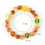 Fortune Jewel Bodhi Seed Five Directions Gods of Wealth Wisdom Bracelet