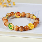 Fortune Jewel Bodhi Seed Five Directions Gods of Wealth Wisdom Bracelet