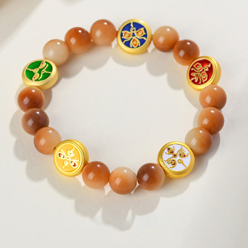 Fortune Jewel Bodhi Seed Five Directions Gods of Wealth Wisdom Bracelet