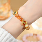 Fortune Jewel Bodhi Seed Five Directions Gods of Wealth Wisdom Bracelet