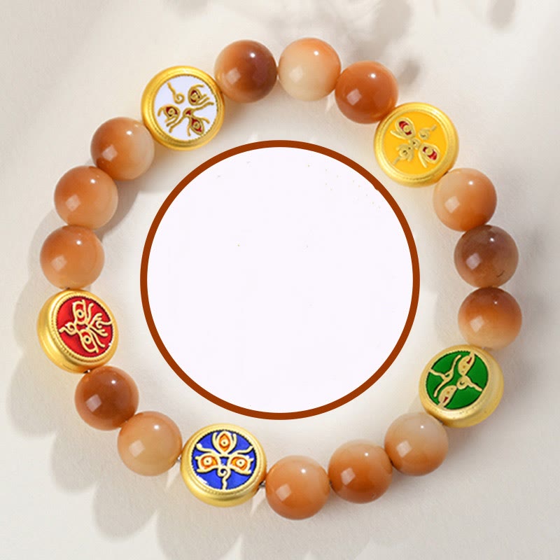 Fortune Jewel Bodhi Seed Five Directions Gods of Wealth Wisdom Bracelet