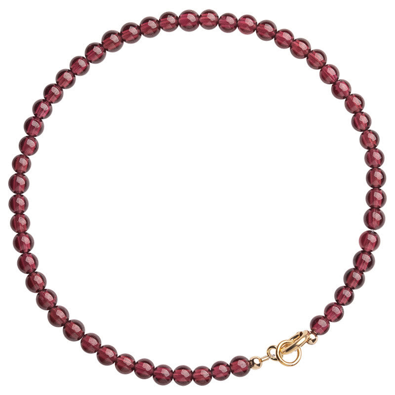 Fortune Jewel 3mm Natural Small Garnet Ultra-Thin Beads Protection Bracelet