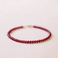 Fortune Jewel 3mm Natural Small Garnet Ultra-Thin Beads Protection Bracelet