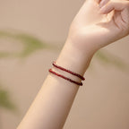 Fortune Jewel 3mm Natural Small Garnet Ultra-Thin Beads Protection Bracelet