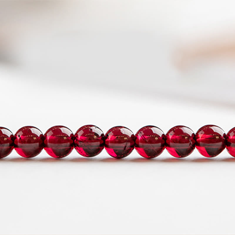 Fortune Jewel 3mm Natural Small Garnet Ultra-Thin Beads Protection Bracelet