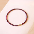 Fortune Jewel 3mm Natural Small Garnet Ultra-Thin Beads Protection Bracelet