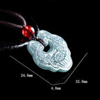 Fortune Jewel Lotus Carved Jade Ruyi Abundance Prosperity Abundance Necklace Pendant Fortune Jewel
