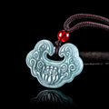 Fortune Jewel Lotus Carved Jade Ruyi Abundance Prosperity Abundance Necklace Pendant Fortune Jewel