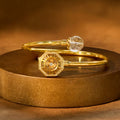 Fortune Jewel Rutilated Quartz Copper Brass Rotatable Windmill Feng Sheng Shui Qi Courage Bracelet Bangle