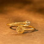 Fortune Jewel Rutilated Quartz Copper Brass Rotatable Windmill Feng Sheng Shui Qi Courage Bracelet Bangle