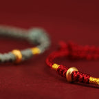Fortune Jewel 999 Gold Small Lucky Beads String Protection Luck Braided Bracelet Anklet