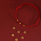 Fortune Jewel 999 Gold Small Lucky Beads String Protection Luck Braided Bracelet Anklet
