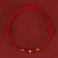 Fortune Jewel 999 Gold Small Lucky Beads String Protection Luck Braided Bracelet Anklet