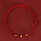 Fortune Jewel 999 Gold Small Lucky Beads String Protection Luck Braided Bracelet Anklet