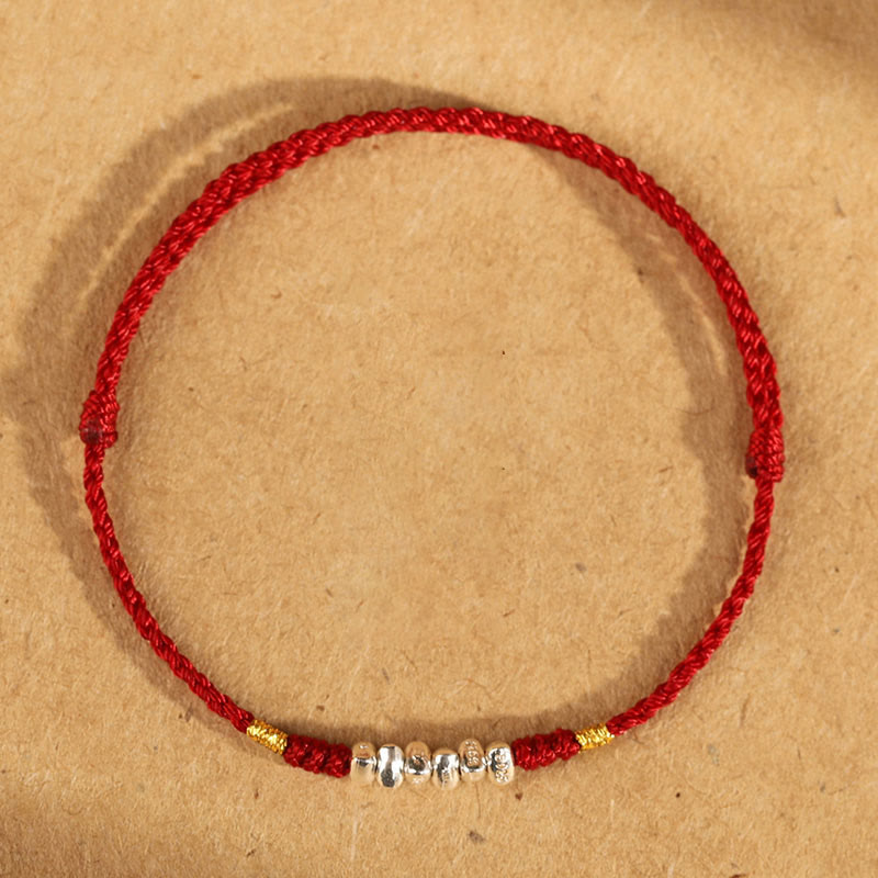 Fortune Jewel 925 Sterling Silver String Protection Luck Ultra-Thin Braided Bracelet Anklet