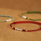 Fortune Jewel 925 Sterling Silver String Protection Luck Ultra-Thin Braided Bracelet Anklet