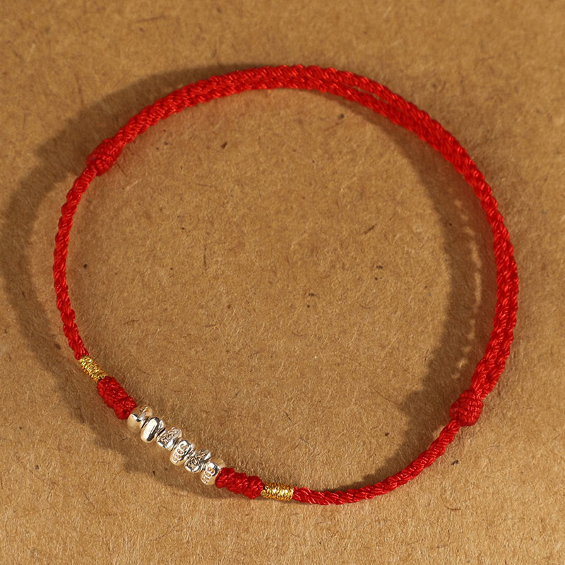 Fortune Jewel 925 Sterling Silver String Protection Luck Ultra-Thin Braided Bracelet Anklet