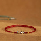 Fortune Jewel 925 Sterling Silver String Protection Luck Ultra-Thin Braided Bracelet Anklet