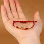 Fortune Jewel 999 Gold Small Pieces String Protection Luck Ultra-Thin Braided Bracelet