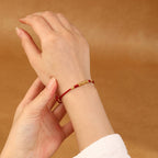 Fortune Jewel 999 Gold Small Pieces String Protection Luck Ultra-Thin Braided Bracelet