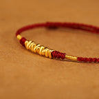 Fortune Jewel 999 Gold Small Pieces String Protection Luck Ultra-Thin Braided Bracelet