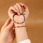 Fortune Jewel 999 Gold Small Pieces String Protection Luck Ultra-Thin Braided Bracelet