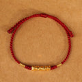 Fortune Jewel 999 Gold Small Pieces String Protection Luck Ultra-Thin Braided Bracelet