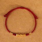 Fortune Jewel 999 Gold Small Pieces String Protection Luck Ultra-Thin Braided Bracelet