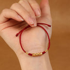 Fortune Jewel 999 Gold Small Pieces String Protection Luck Ultra-Thin Braided Bracelet