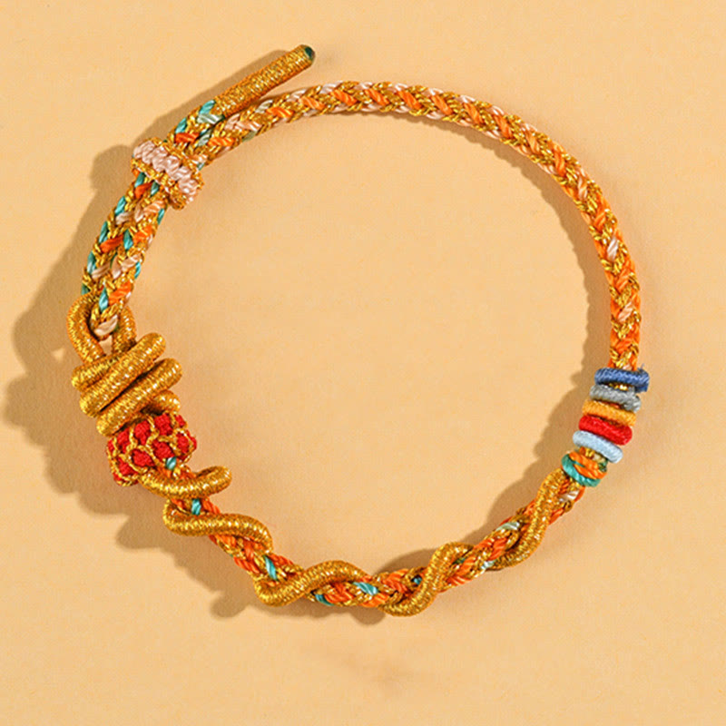 Fortune Jewel Colorful String Snake Dragon Year of the Snake Luck Bracelet