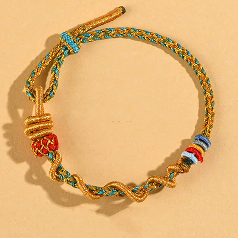 Fortune Jewel Colorful String Snake Dragon Year of the Snake Luck Bracelet