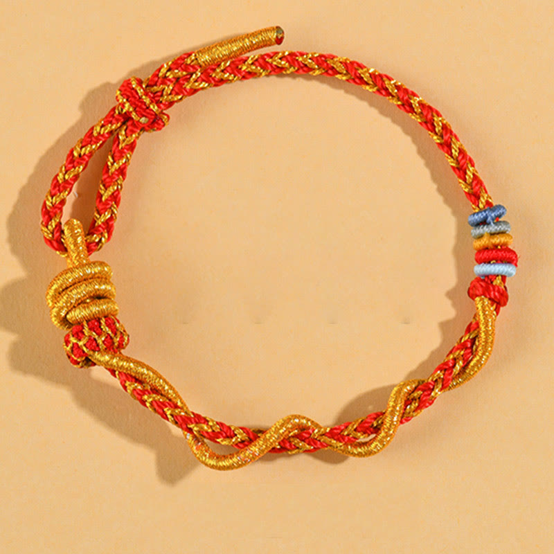 Fortune Jewel Colorful String Snake Dragon Year of the Snake Luck Bracelet