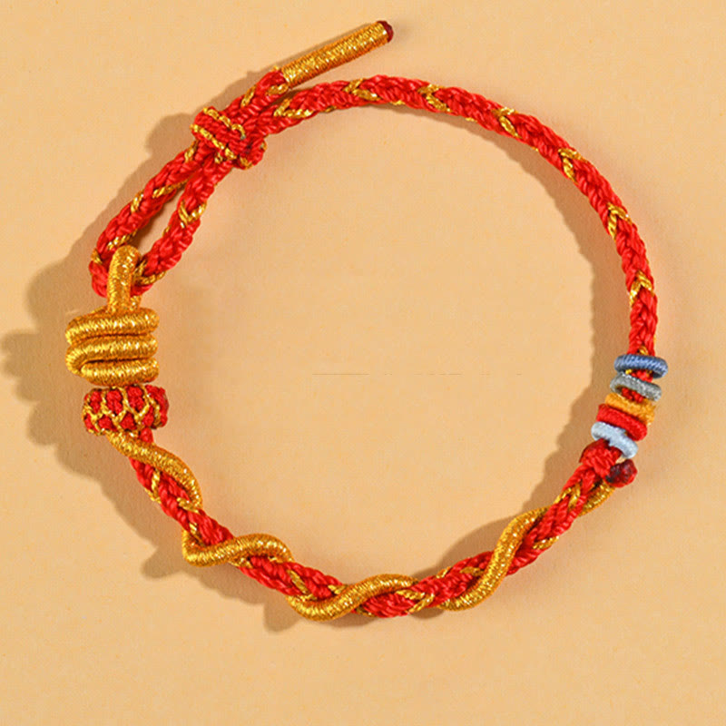 Fortune Jewel Colorful String Snake Dragon Year of the Snake Luck Bracelet