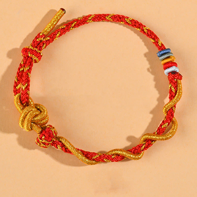 Fortune Jewel Colorful String Snake Dragon Year of the Snake Luck Bracelet