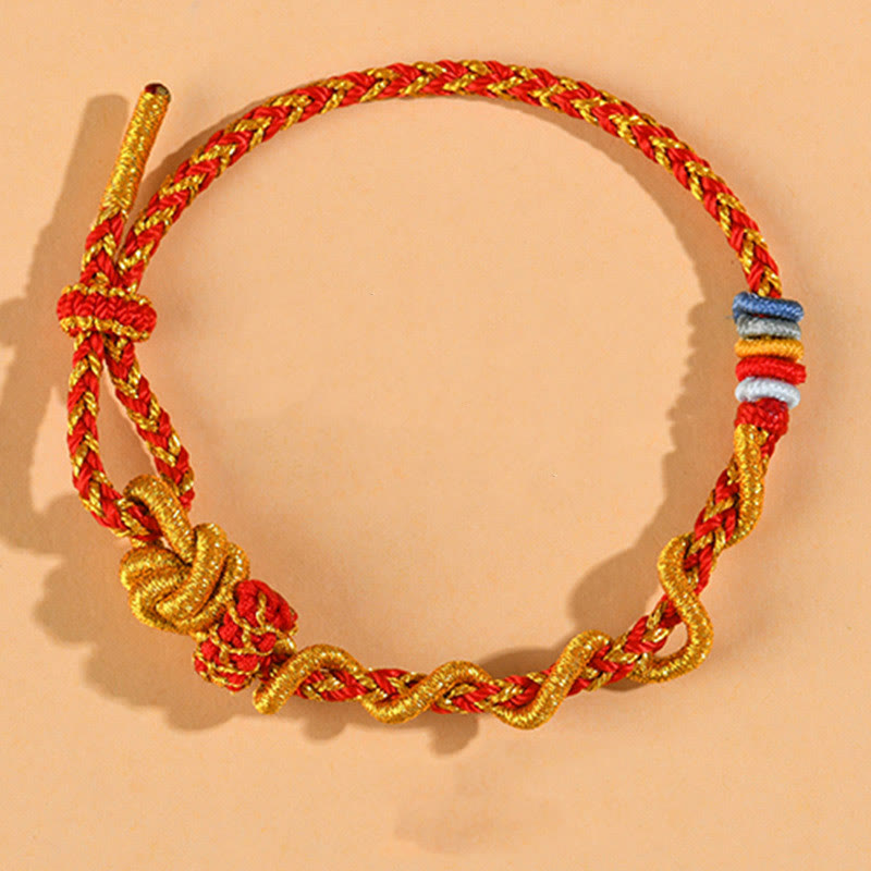Fortune Jewel Colorful String Snake Dragon Year of the Snake Luck Bracelet