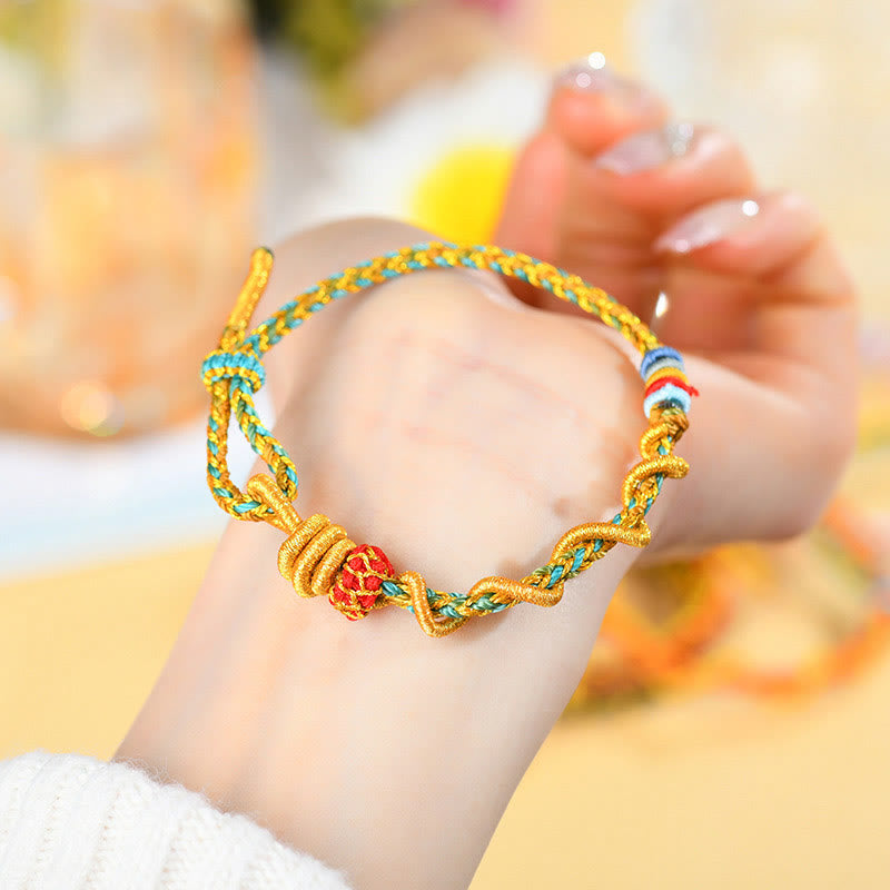 Fortune Jewel Colorful String Snake Dragon Year of the Snake Luck Bracelet