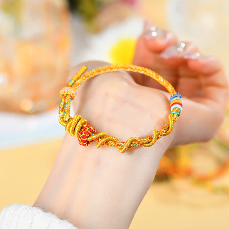 Fortune Jewel Colorful String Snake Dragon Year of the Snake Luck Bracelet