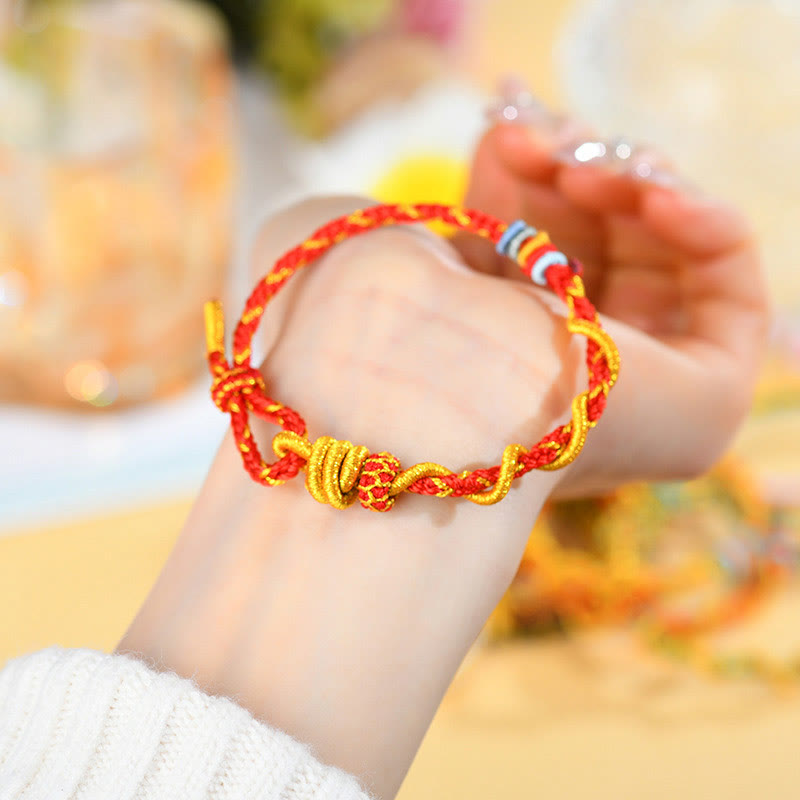 Fortune Jewel Colorful String Snake Dragon Year of the Snake Luck Bracelet