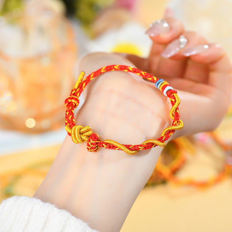 Fortune Jewel Colorful String Snake Dragon Year of the Snake Luck Bracelet