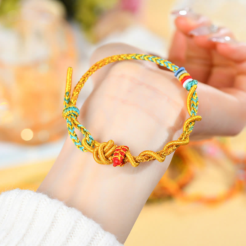 Fortune Jewel Colorful String Snake Dragon Year of the Snake Luck Bracelet