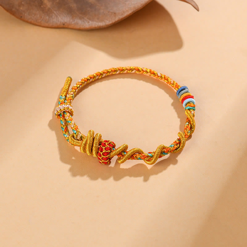 Fortune Jewel Colorful String Snake Dragon Year of the Snake Luck Bracelet