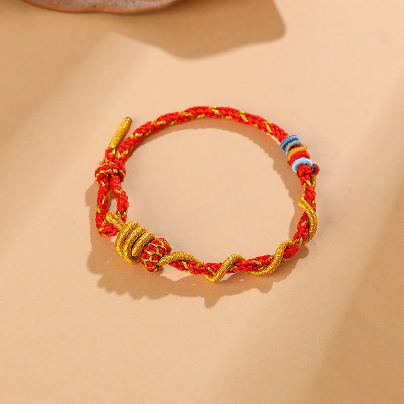 Fortune Jewel Colorful String Snake Dragon Year of the Snake Luck Bracelet
