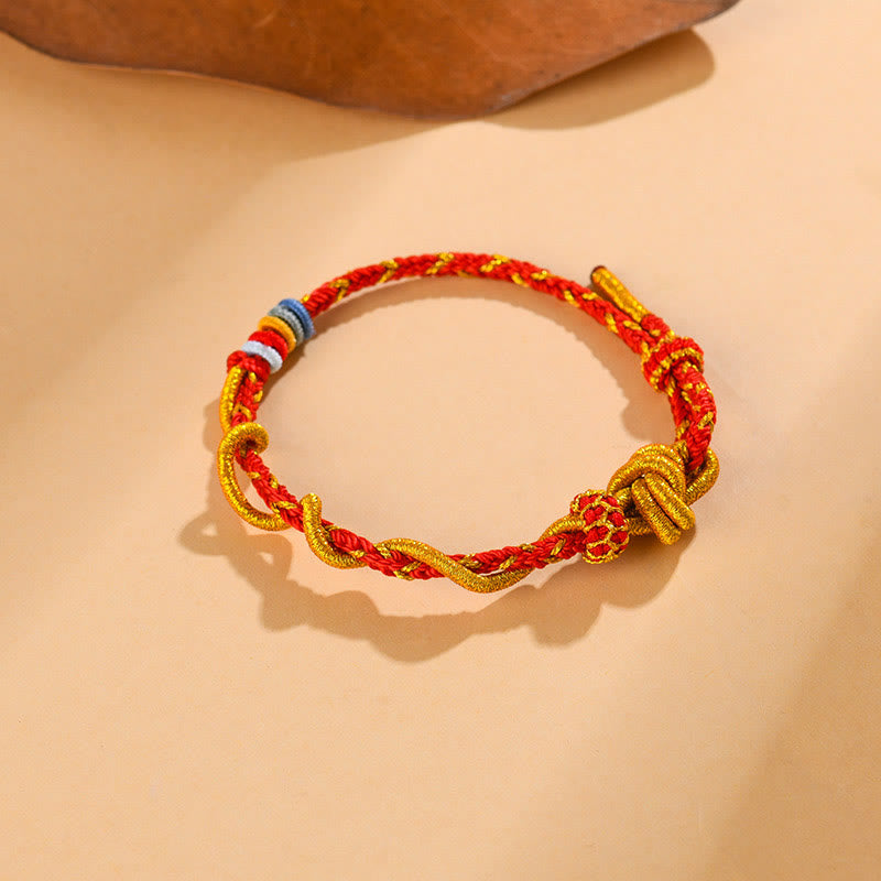 Fortune Jewel Colorful String Snake Dragon Year of the Snake Luck Bracelet