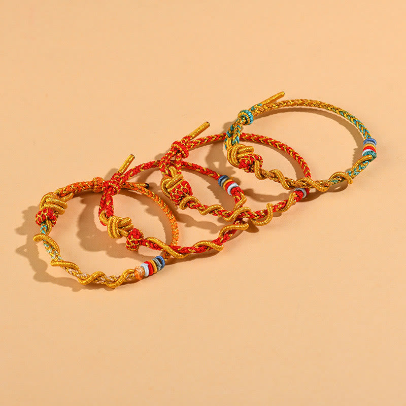 Fortune Jewel Colorful String Snake Dragon Year of the Snake Luck Bracelet