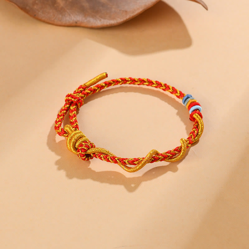 Fortune Jewel Colorful String Snake Dragon Year of the Snake Luck Bracelet