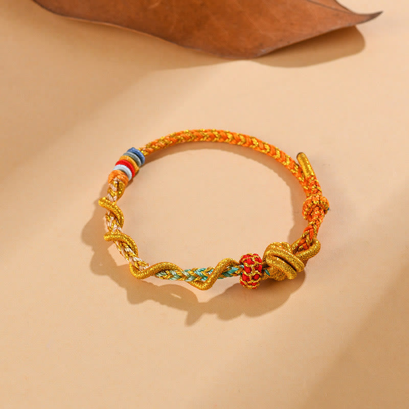 Fortune Jewel Colorful String Snake Dragon Year of the Snake Luck Bracelet
