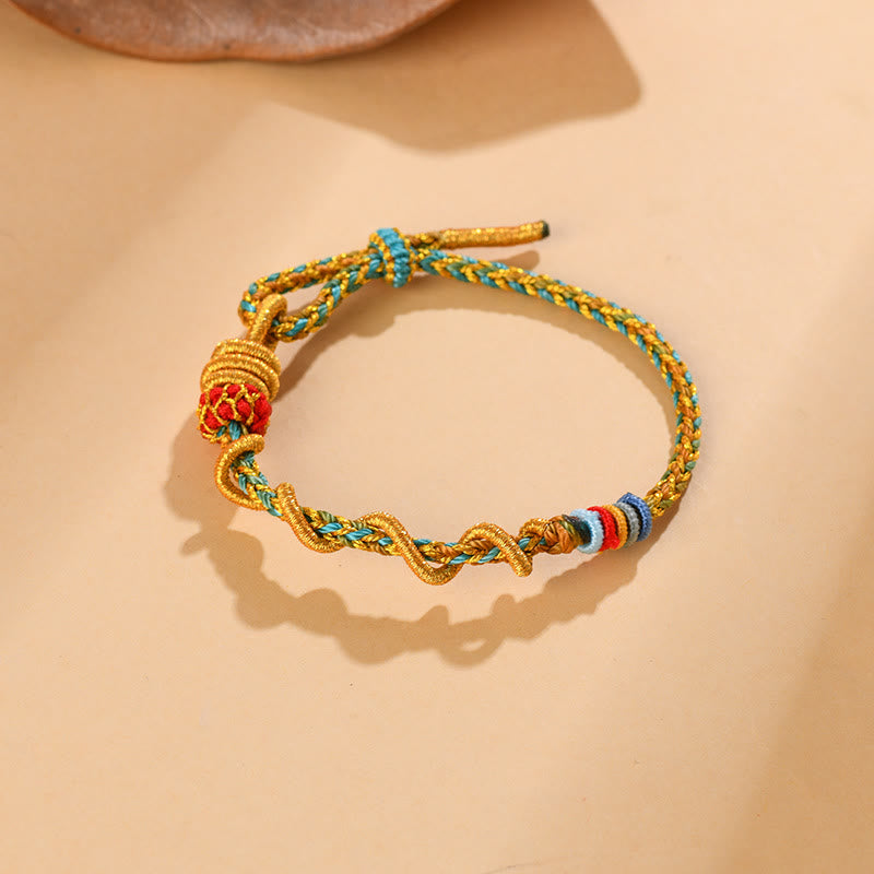 Fortune Jewel Colorful String Snake Dragon Year of the Snake Luck Bracelet