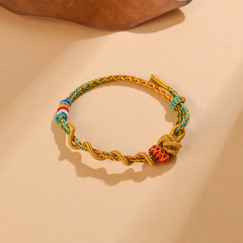 Fortune Jewel Colorful String Snake Dragon Year of the Snake Luck Bracelet