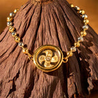 Fortune Jewel Feng Sheng Shui Qi Copper Brass Rotatable Windmill Bead Protection Braided Bracelet